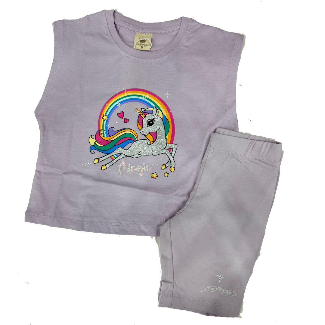 חליפת ED HARDY בנות חד קרן סגול
