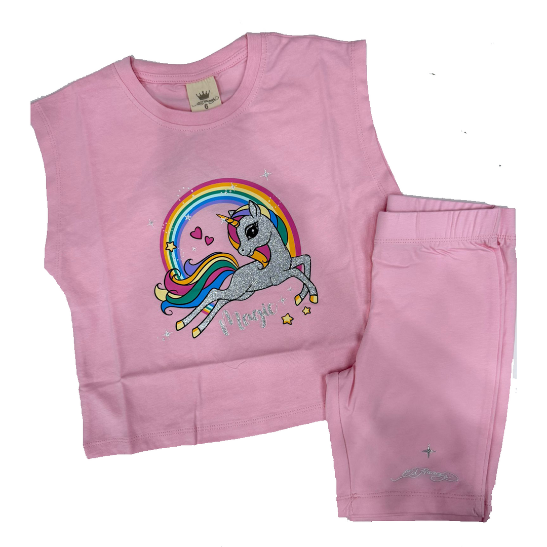 חליפת ED HARDY בנות חד קרן ורוד