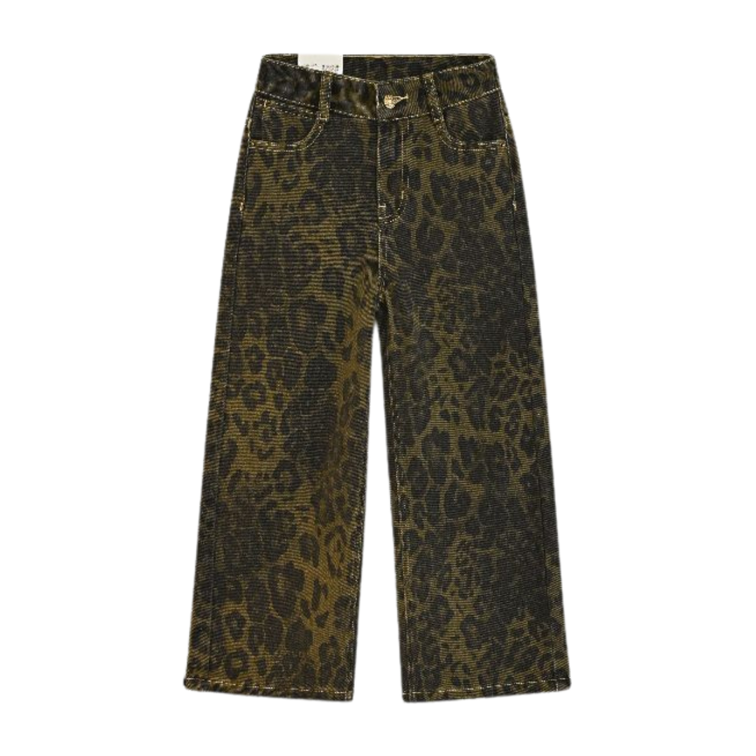 מכנסי ג׳ינס בנות TAMTAM חום מנומר