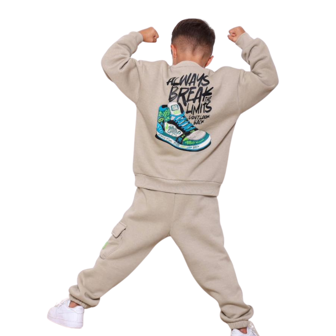 חליפת טרנינג BORDERLINE בז'