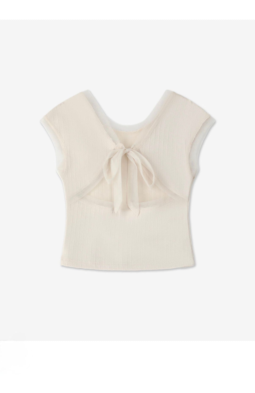 חולצת טי עם גב פתוח וקשירת פפיון