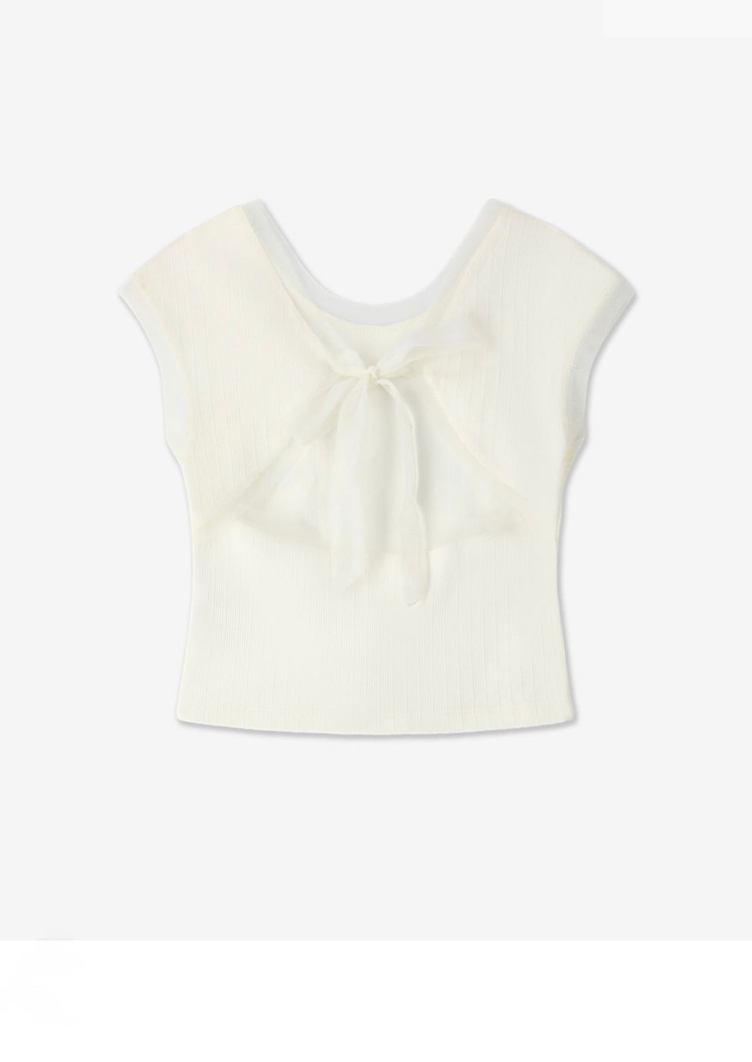 חולצת טי עם גב פתוח וקשירת פפיון